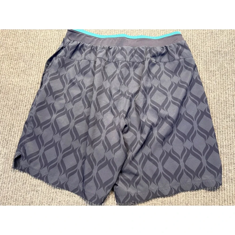 Fabletics Mens Fundamental Shorts Navy Blue Patterned Athletic Training Size M